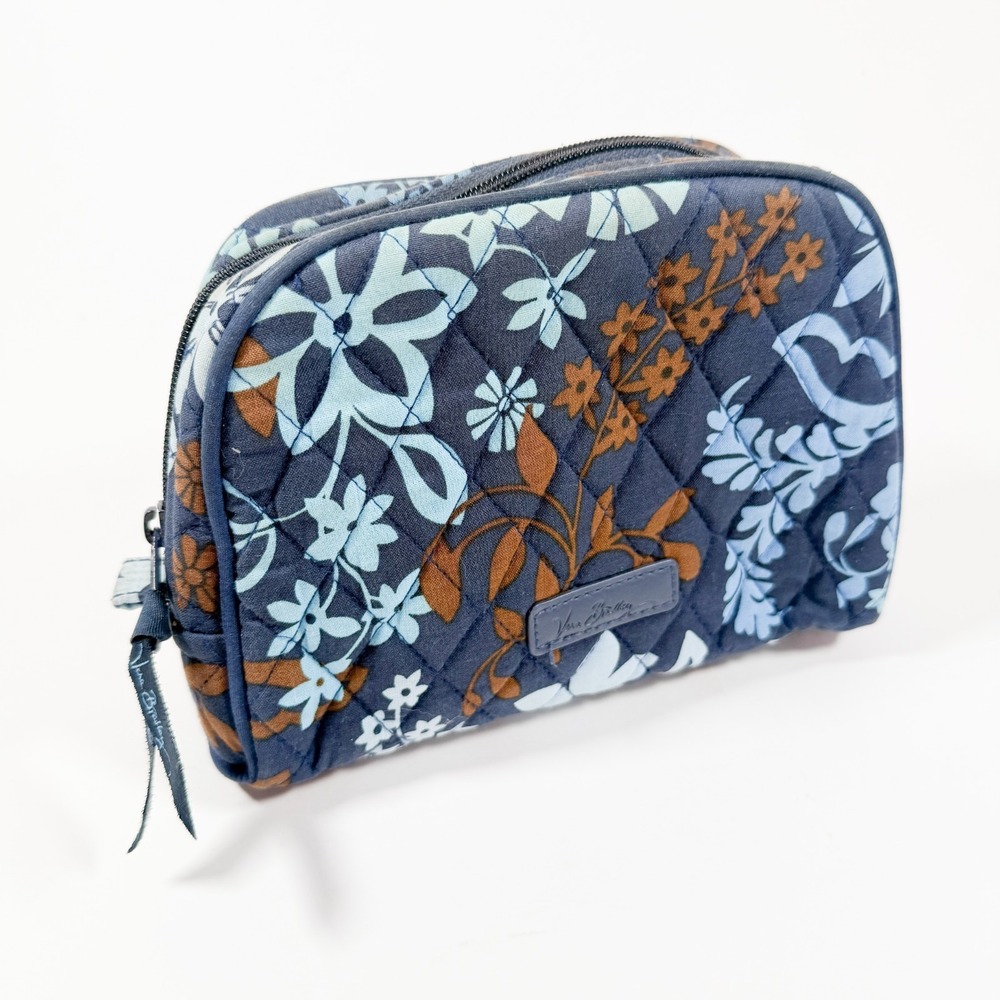 Vera Bradley Quilted Cosmetic Makeup Toiletry Bag PVC Lined‎ Floral Print